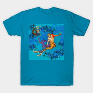 BUT WHAT ARE YOU LOOKING AT ? Mermaid Fall in Love with a Triton Half Sea Dragon T-Shirt